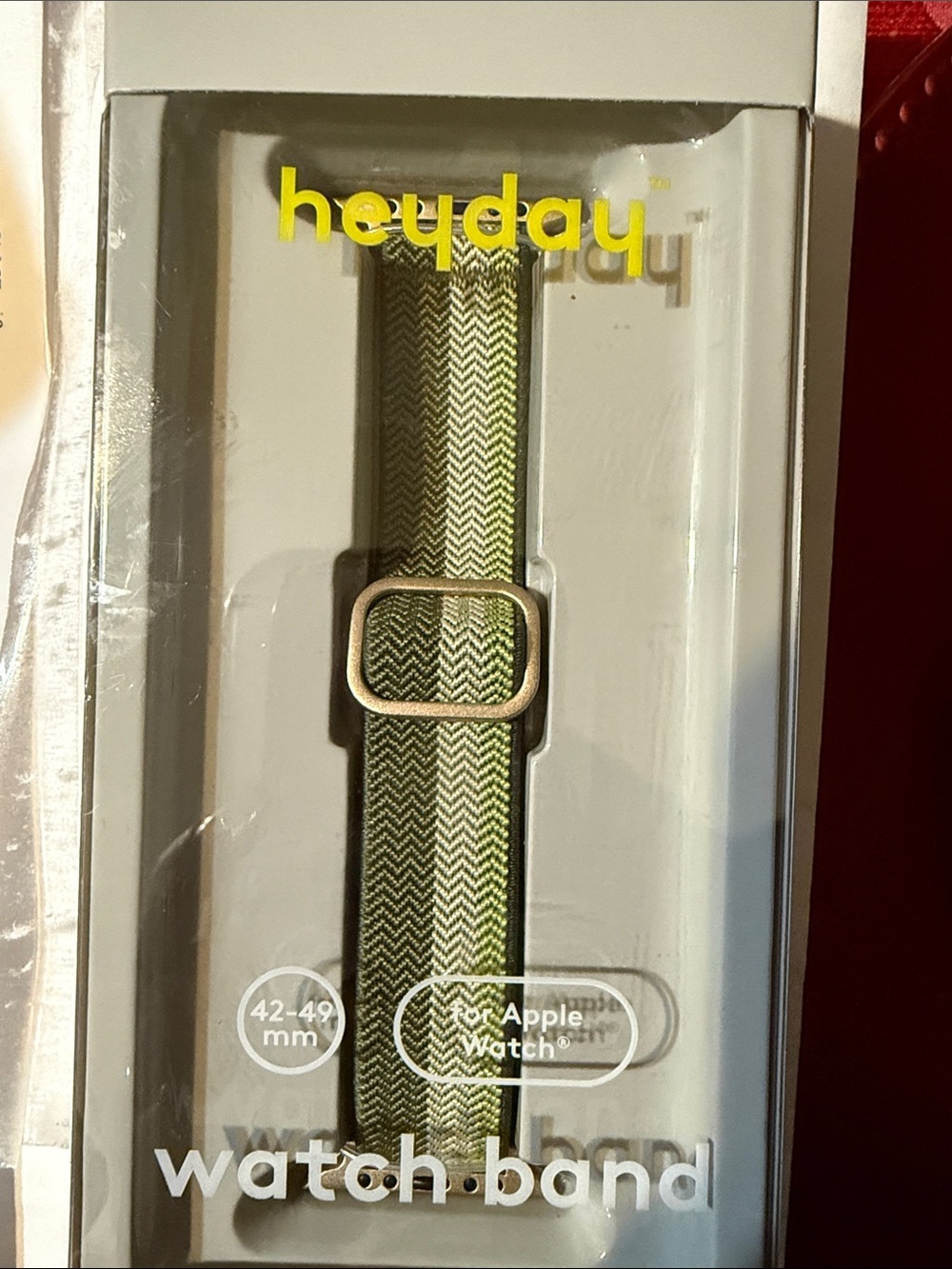 heyday Olive Green Woven Nylon Watch Band with Gold-Tone Hardware